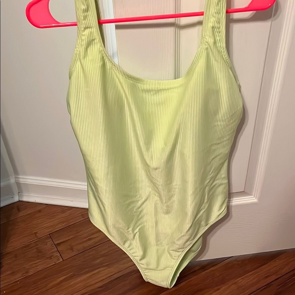 Lime Green Ribbed Swimsuit